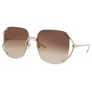 Gucci GG0646S 002, Gold frame, Gradient Brown lenses, view 2