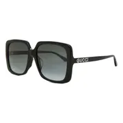 Gucci GG0728SA Asian Fit 001, Black frame, Gradient Grey lenses, view 2