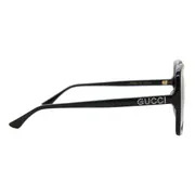 Gucci GG0728SA Asian Fit 001, Black frame, Gradient Grey lenses, view 3