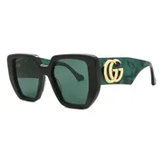 Gucci GG0956S 001, Black frame, Green lenses, view 2