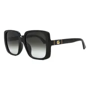 Gucci GG0632SA Asian Fit 001, Black frame, Gradient Grey lenses, view 2