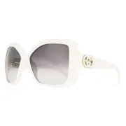 Gucci GG2015S 003, White frame, Gradient Grey lenses, view 2