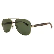 Gucci GG0528S 009, Gold frame, Green lenses, view 2