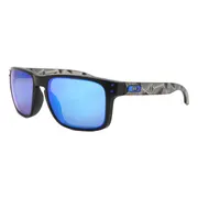 Oakley OO9102 HOLBROOK Polarized 9102H0, Black frame, Prizm™ Sapphire Blue Mirror lenses, view 2