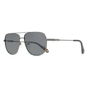 Polaroid PLD 6195/S/XN Polarized KJ1/M9, Silver frame, Solid Grey lenses, view 2