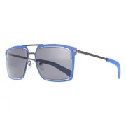 Police SPL159M 01AQ, Brown frame, Grey lenses, view 2