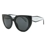 Prada PR 14WS 09Q5S0, Black frame, Dark Grey lenses, view 2