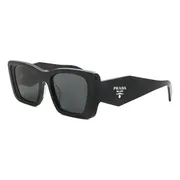 Prada PR 08YSF Symbole Asian Fit 1AB5S0, Black frame, Grey lenses, view 2
