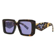 Prada PR 23YSF Asian Fit 2AU05Q, Tortoiseshell frame, Violet Internal Silver Mirror lenses, view 2