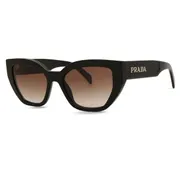 Prada PR A09S 1AB0A6, Black frame, Gradient Brown lenses, view 2