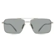 Prada PR A57S 1BC175, Silver frame, Dark Grey Silver Mirror lenses, view 1