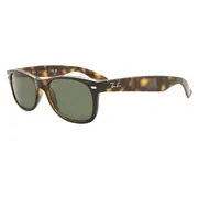 Ray-Ban RB2132 New Wayfarer 902, Tortoiseshell frame, Green lenses, view 2