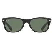 Ray-Ban RB2132 New Wayfarer 622, Matte Black frame, Green lenses, view 1