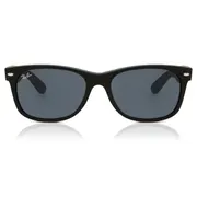 Ray-Ban RB2132 New Wayfarer 622/R5, Matte Rubber Black frame, Blue lenses, view 1