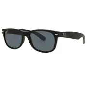 Ray-Ban RB2132 New Wayfarer 622/R5, Matte Rubber Black frame, Blue lenses, view 2