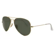 Ray-Ban RB3025 Aviator Large Metal W3400, Gold frame, Green lenses, view 2