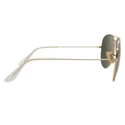 Ray-Ban RB3025 Aviator Large Metal W3400, Gold frame, Green lenses, view 3