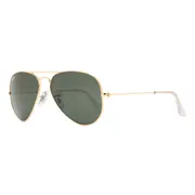 Ray-Ban RB3025 Aviator Large Metal W3234, Gold frame, G-15 Green lenses, view 2