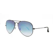 Ray-Ban RB3025 Aviator Large Metal 002/4O, Black frame, Blue lenses, view 2