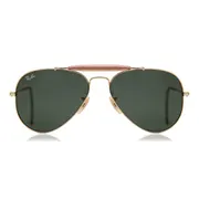 Ray-Ban RB3030 Outdoorsman L0216, Arista Gold frame, Green lenses, view 1