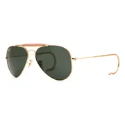 Ray-Ban RB3030 Outdoorsman L0216, Arista Gold frame, Green lenses, view 2