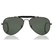 Ray-Ban RB3030 Outdoorsman L9500, Black frame, Green lenses, view 1