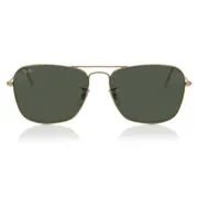 Ray-Ban RB3136 Caravan 001, Arista Gold frame, Green lenses, view 1