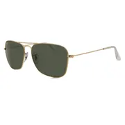 Ray-Ban RB3136 Caravan 001, Arista Gold frame, Green lenses, view 2