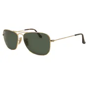 Ray-Ban RB3136 Caravan 181, Gold frame, Dark Green lenses, view 2