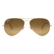 Ray-Ban RB3025 Aviator Large Metal Polarized 112/M2, Matte Gold frame, Brown lenses, view 1