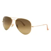 Ray-Ban RB3025 Aviator Large Metal Polarized 112/M2, Matte Gold frame, Brown lenses, view 2