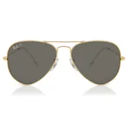 Ray-Ban RB3025 Aviator Large Metal Polarized 919648, Gold frame, Black lenses, view 1