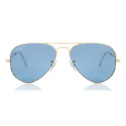 Ray-Ban RB3025 Aviator Large Metal Polarized 9196S2, Gold frame, Blue lenses, view 1