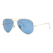 Ray-Ban RB3025 Aviator Large Metal Polarized 9196S2, Gold frame, Blue lenses, view 2