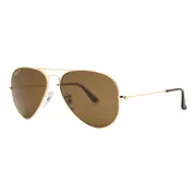Ray-Ban RB3025 Aviator Large Metal Polarized 001/57, Gold frame, Brown lenses, view 2