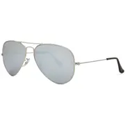 Ray-Ban RB3025 Aviator Large Metal Polarized 019/W3, Matte Silver frame, Dark Grey Pink Mirror lenses, view 2