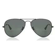Ray-Ban RB3025 Aviator Large Metal Polarized W3361, Black frame, Green lenses, view 1