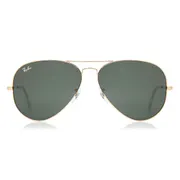 Ray-Ban RB3026 Aviator Large Metal II L2846, Arista Gold frame, Green lenses, view 1