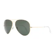 Ray-Ban RB3026 Aviator Large Metal II L2846, Arista Gold frame, Green lenses, view 2