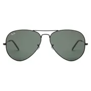 Ray-Ban RB3026 Aviator Large Metal II L2821, Black frame, Green lenses, view 1