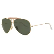 Ray-Ban RB3138 Shooter W3401, Gold frame, Green lenses, view 2