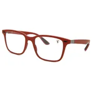 Ray-Ban RX7144M Ferrari F628, Matte Red frame, Clear lenses, view 2
