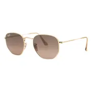 Ray-Ban RB3548N Hexagonal Metal Flat Lenses 912443, Gold frame, view 2