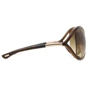 Tom Ford FT0009 WHITNEY 74F, Brown frame, Gradient Dark Brown lenses, view 3