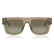 Tom Ford FT0711 FAUSTO 47Q, Brown frame, Green Gradient with Pale Gold Mirror lenses, view 1