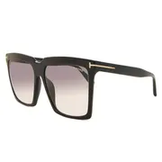Tom Ford FT0764 SABRINA-02 01B, Black frame, Gradient Grey lenses, view 2