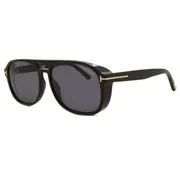 Tom Ford FT1022 ROSCO 01A, Black frame, Smoke Dark Grey lenses, view 2