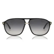 Tom Ford FT1026 BRUCE 01B, Black frame, Smoke Gradient Dark Grey lenses, view 1