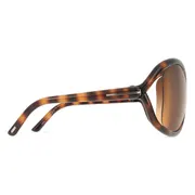 Tom Ford FT1068 BETTINA 52F, Tortoiseshell frame, Gradient Dark Brown lenses, view 3