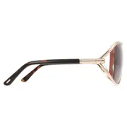 Tom Ford FT1092 GOLDIE 28U, Gold frame, Bordeaux Mirror lenses, view 3